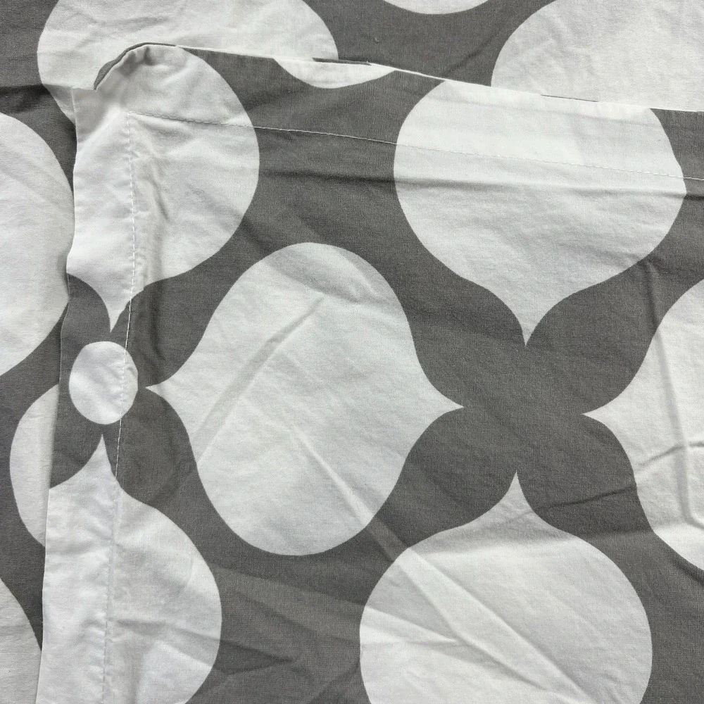 Set Of 2 Jonathan Adler Pillow Shams Gray White Geometric Print (king & Euro)